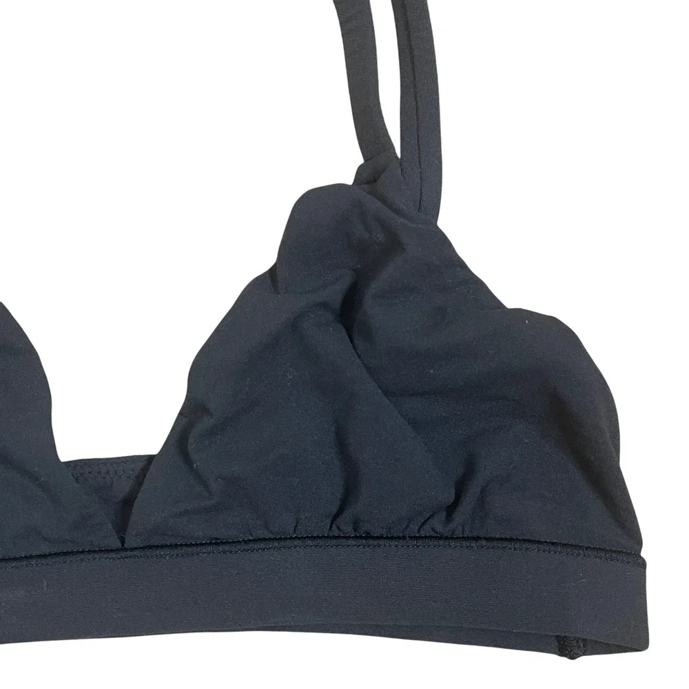 SKIMS Black Triangle Bralette Bikini‎ Swim Top Size XS Adjustable Straps